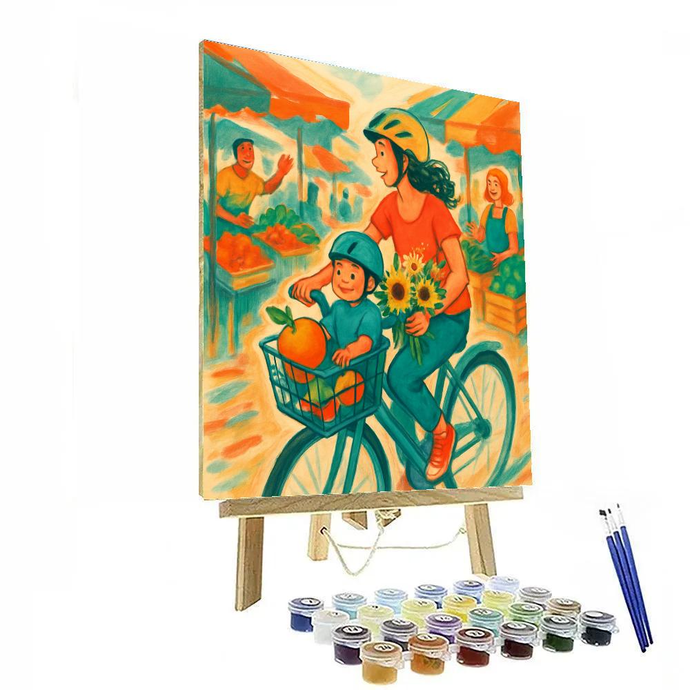 Bike Basket Market Day painting number kit