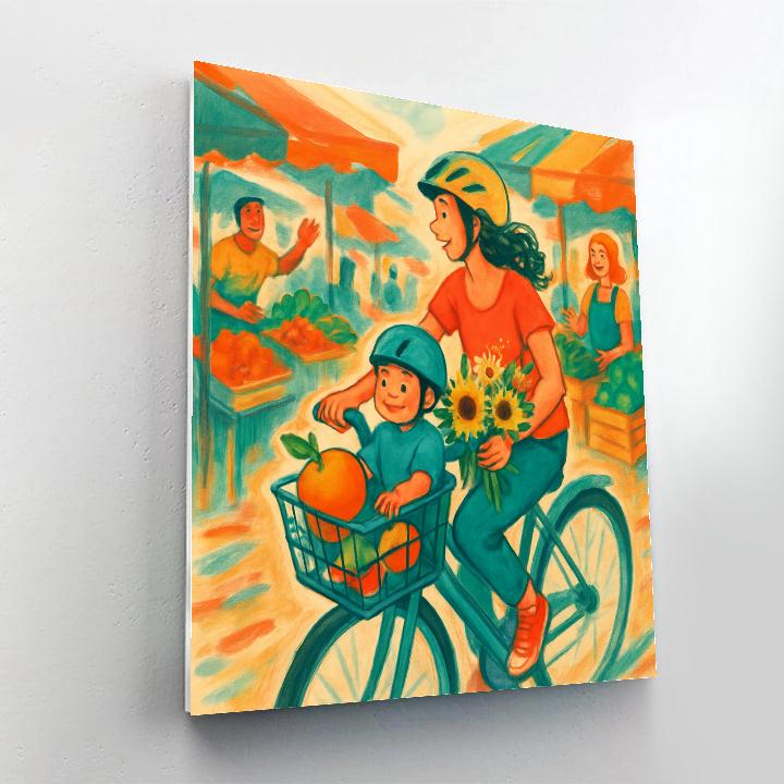 Bike Basket Market Day painting number kit