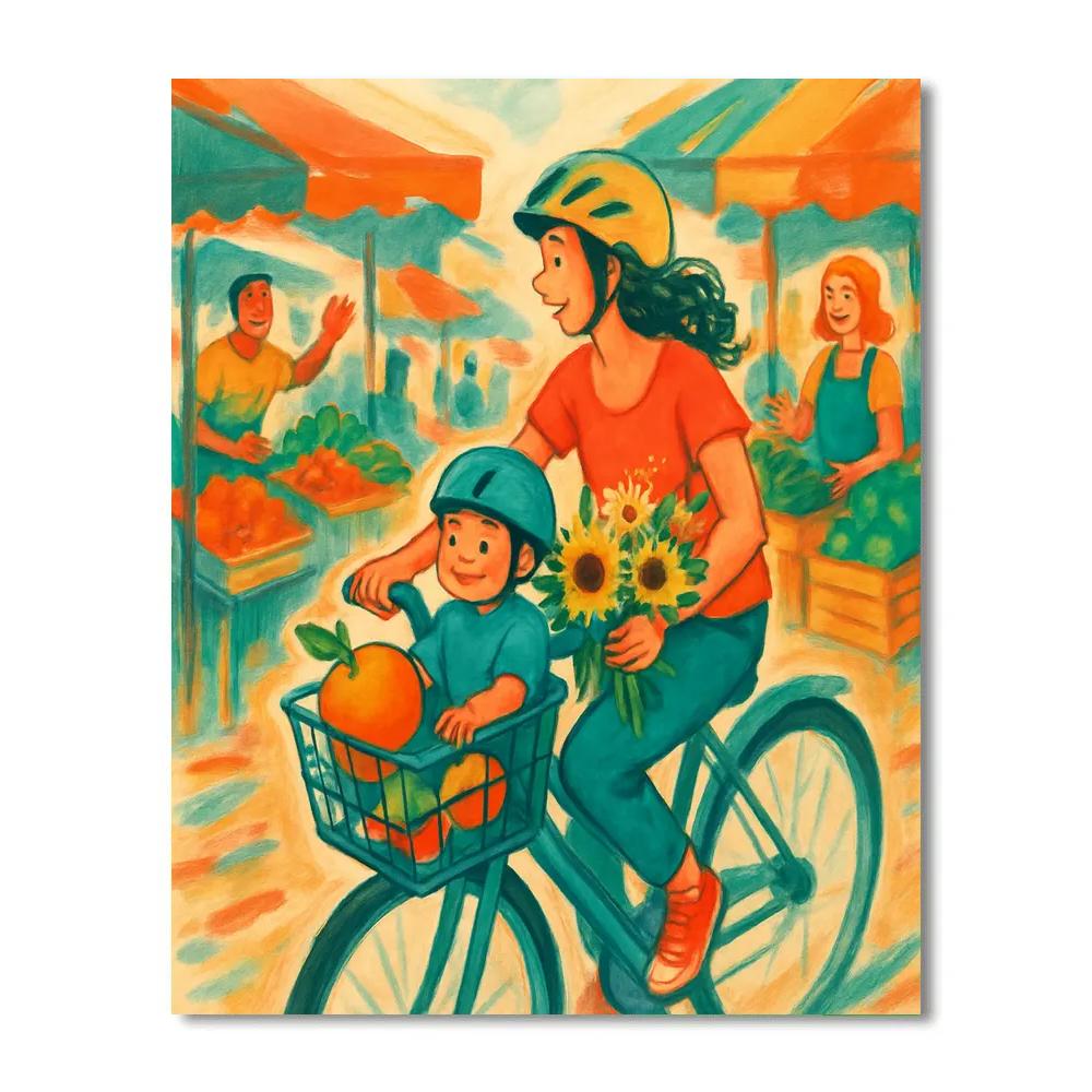 Bike Basket Market Day painting number kit