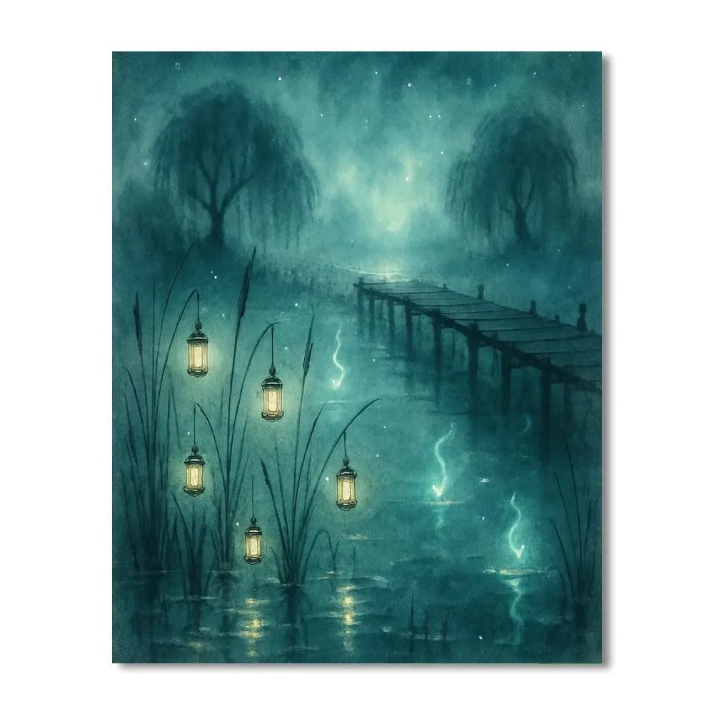 Marsh Of Lanterned Reeds Painting by numbers kit