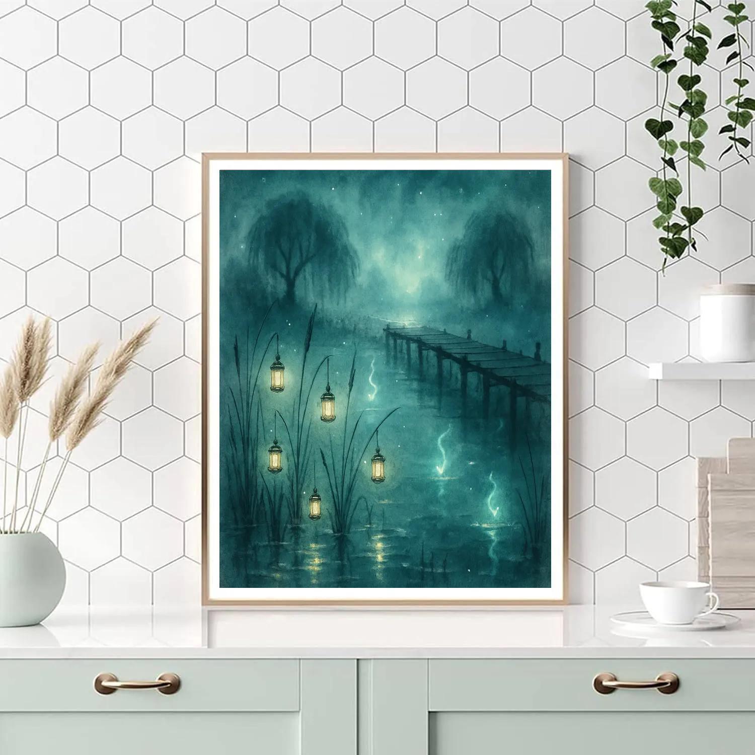 Marsh Of Lanterned Reeds Painting by numbers kit