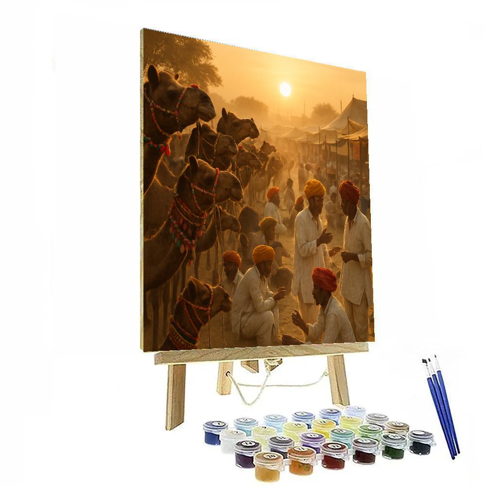 Pushkar Camel Fair Morning paint by number
