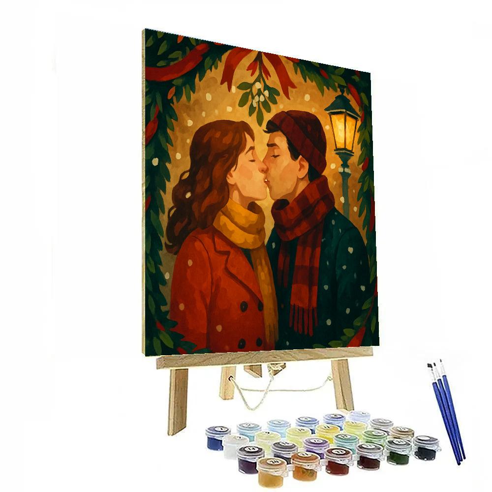 Mistletoe Mischief Number painting