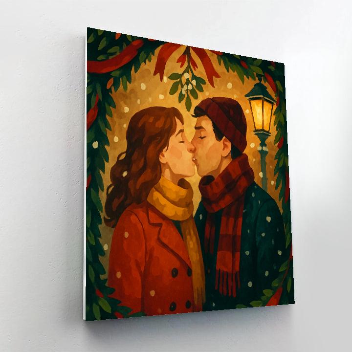 Mistletoe Mischief Number painting