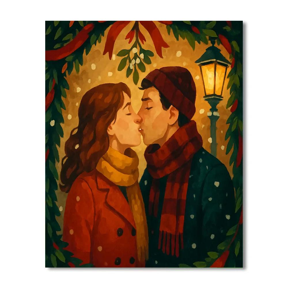 Mistletoe Mischief Number painting