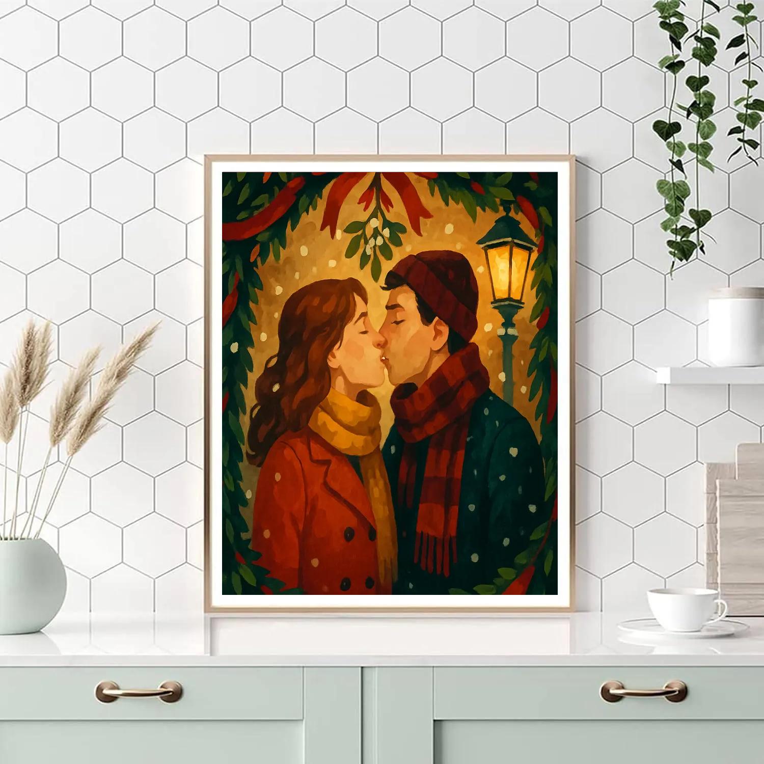 Mistletoe Mischief Number painting