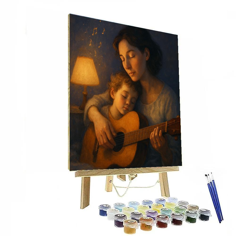 Bedtime Lullaby Guitar Numbered painting kits