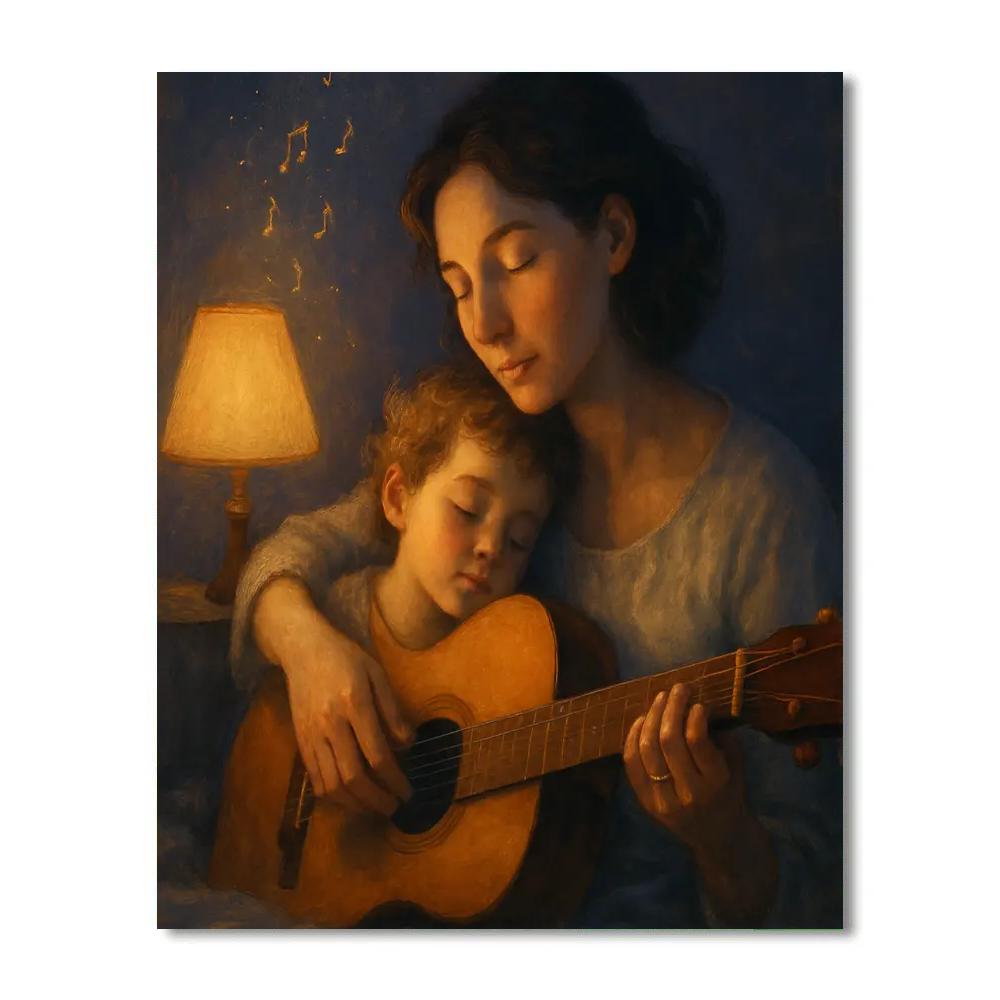 Bedtime Lullaby Guitar Numbered painting kits
