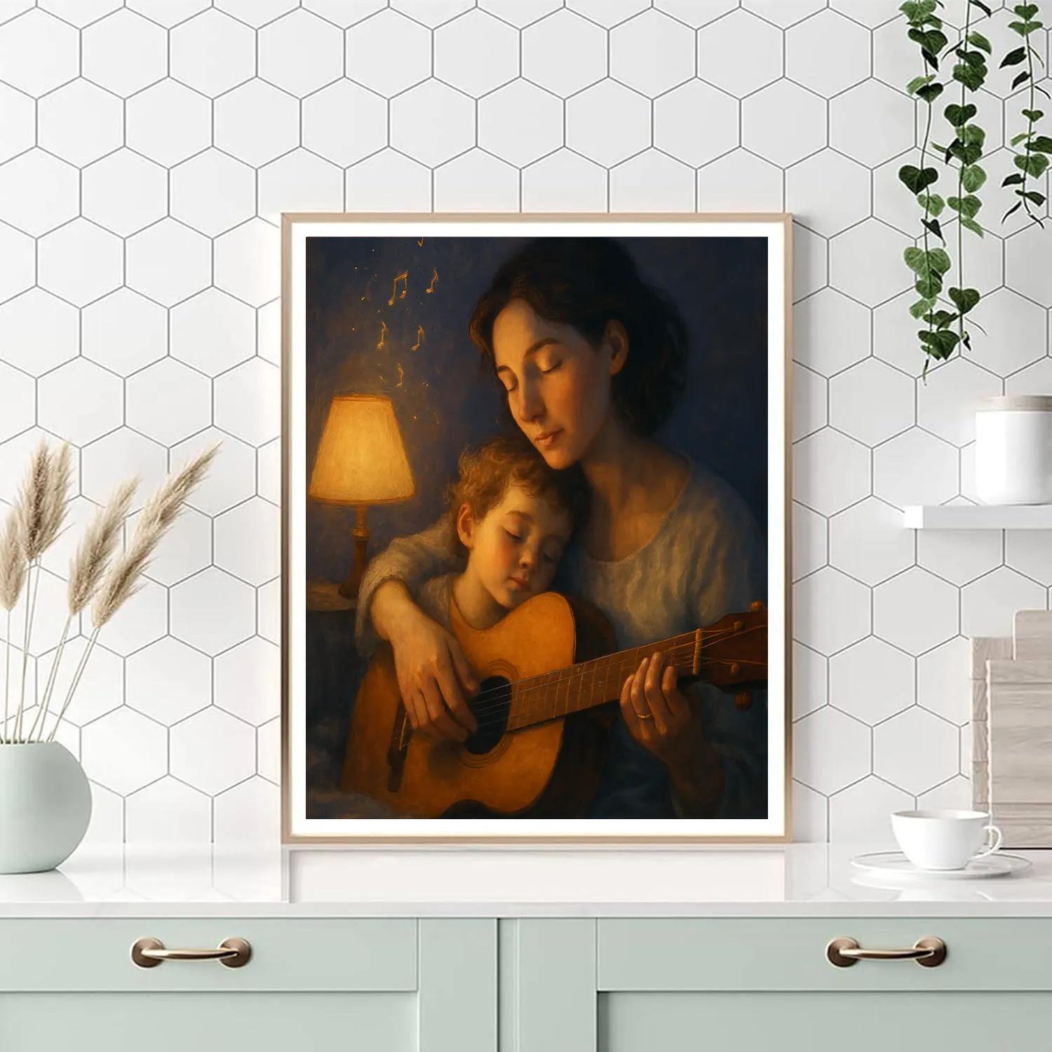 Bedtime Lullaby Guitar Numbered painting kits