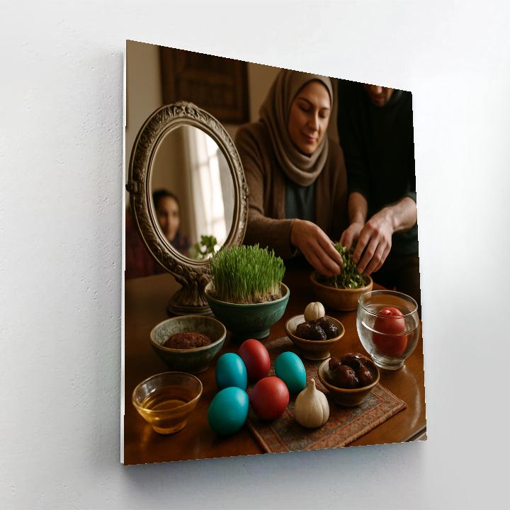Nowruz Haft Seen Table Number painting