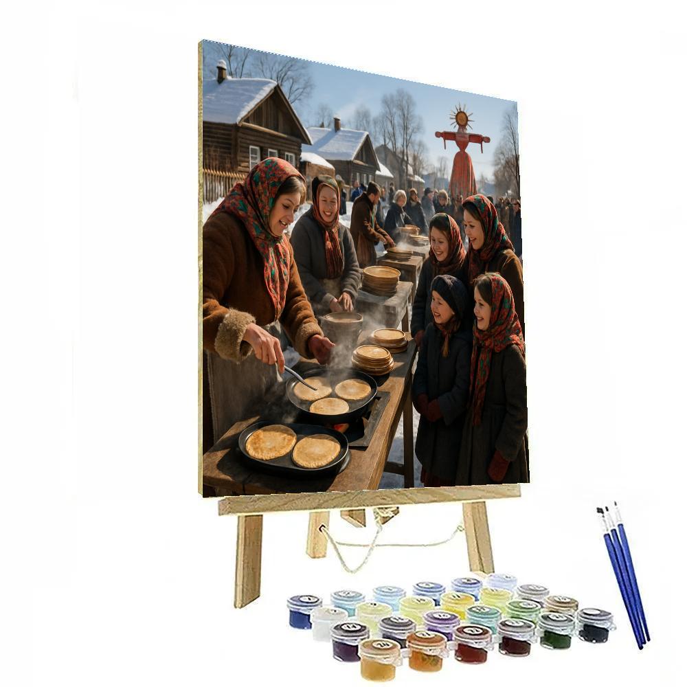 Maslenitsa Pancake Fest paint by number