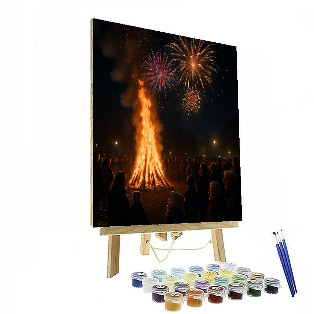 Bonfire Night Fireworks Paint by numbers art