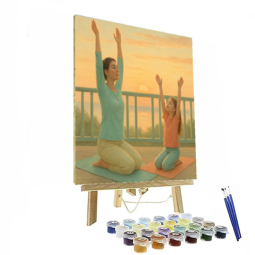 Sunrise Yoga Stretch Together Numbered painting kits