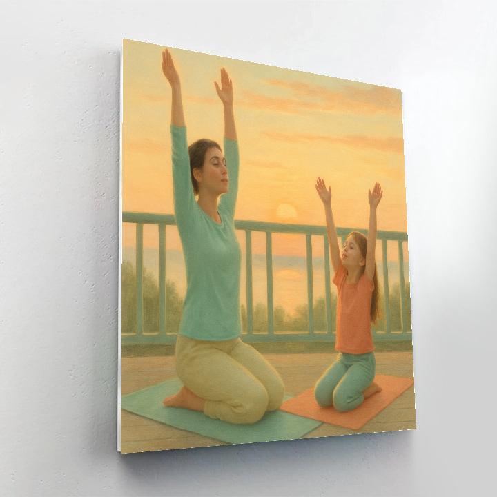 Sunrise Yoga Stretch Together Numbered painting kits