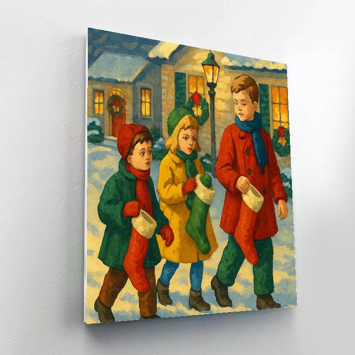 Stocking Stroll painting number kit