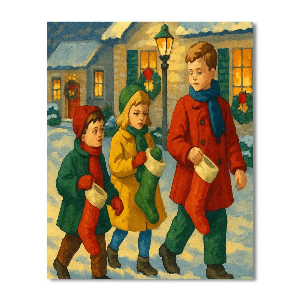 Stocking Stroll painting number kit
