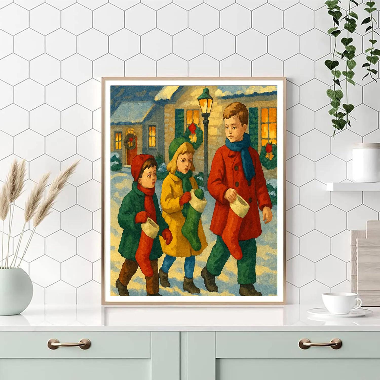 Stocking Stroll painting number kit