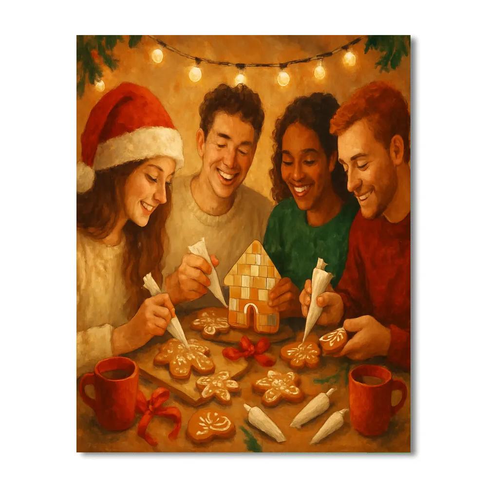 Gingerbread Gathering painting number kit