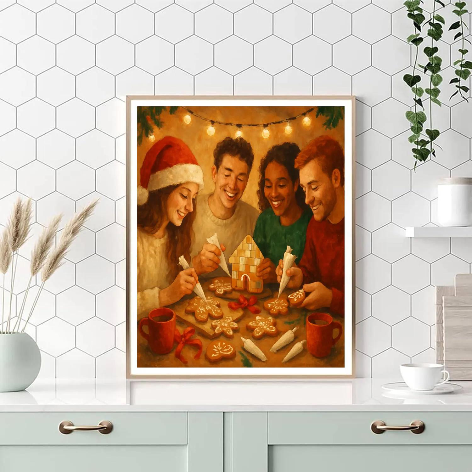Gingerbread Gathering painting number kit