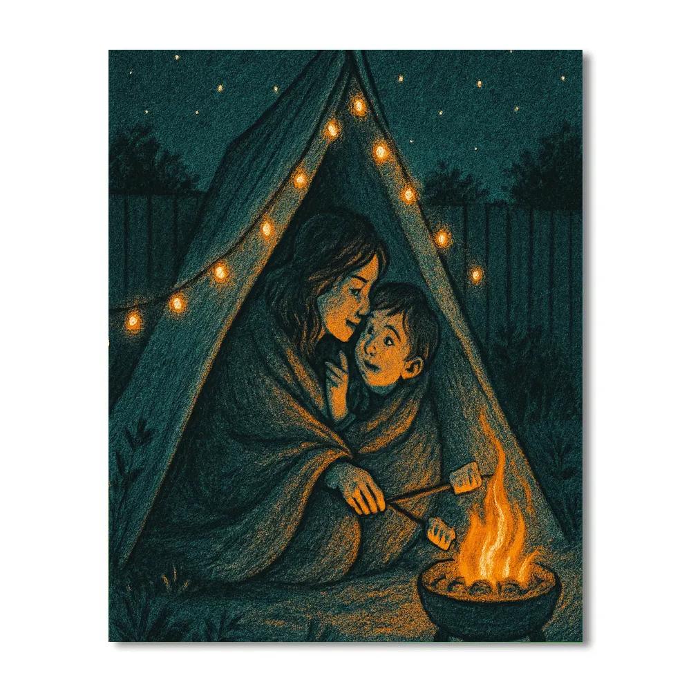 Backyard Camping Starglow paint by numbers
