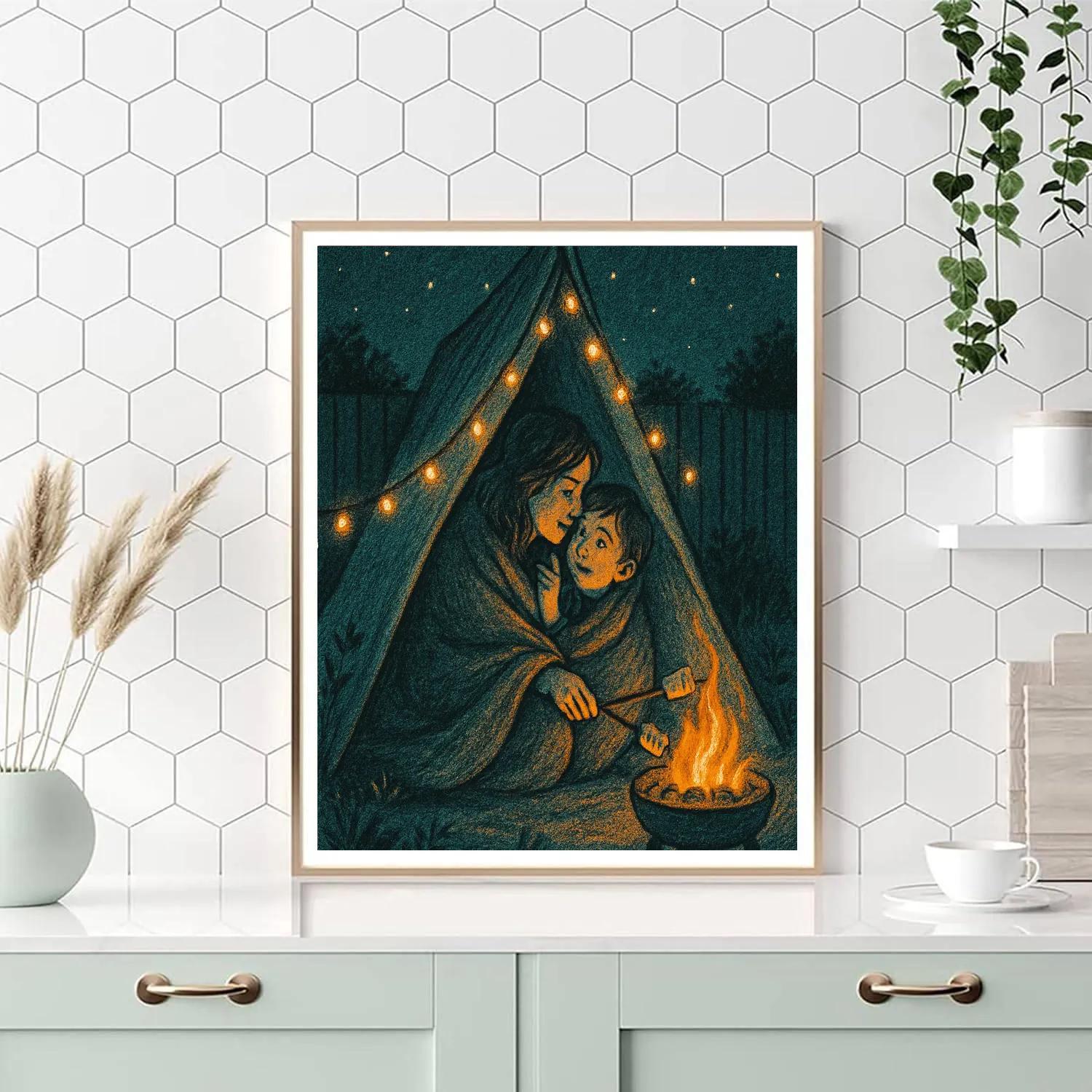 Backyard Camping Starglow paint by numbers