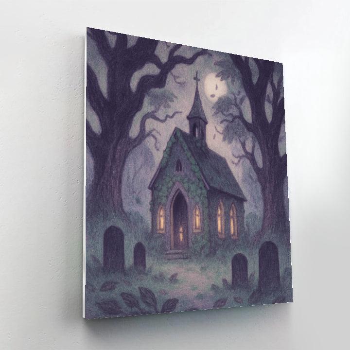 Silent Chapel Among The Oaks paint by number