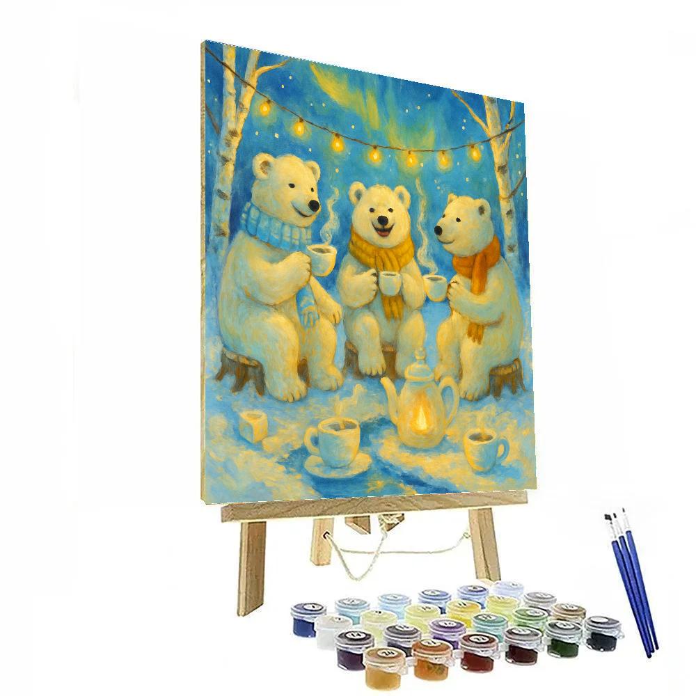 Polar Bear Tea Party paint by color