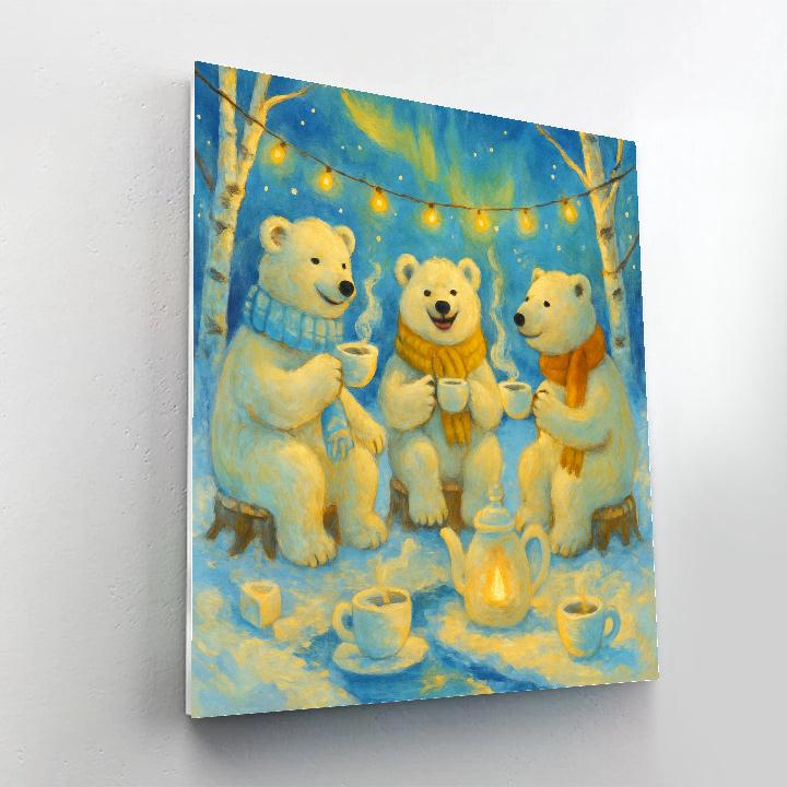 Polar Bear Tea Party paint by color