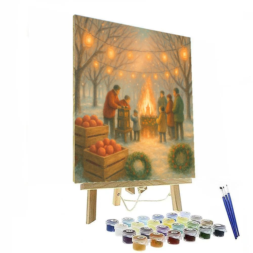 Winter Orchard Lantern Festival Paint by numbers kits