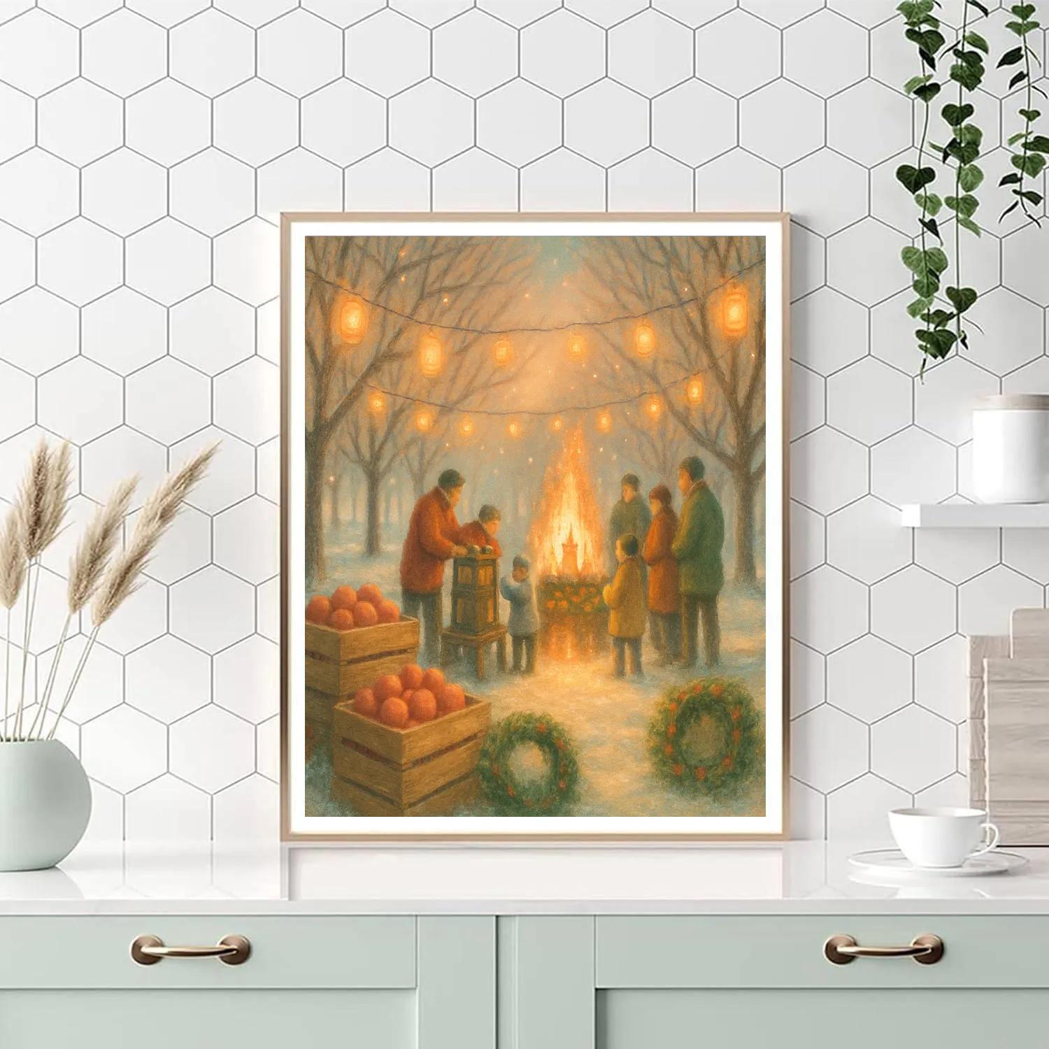 Winter Orchard Lantern Festival Paint by numbers kits