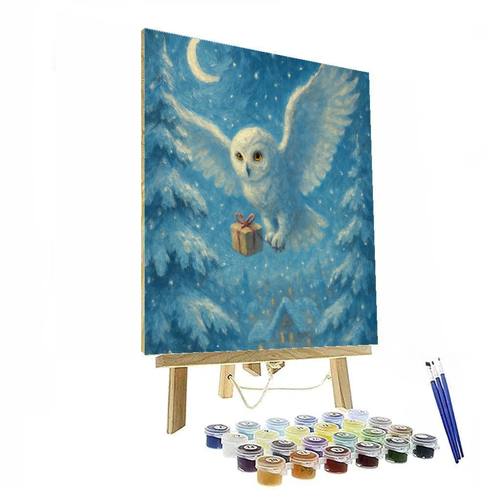 Snow Owl Midnight Messenger Paint by numbers art