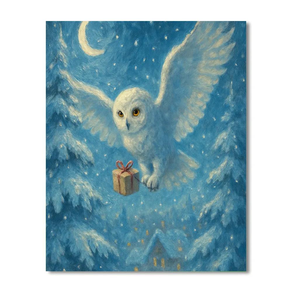 Snow Owl Midnight Messenger Paint by numbers art