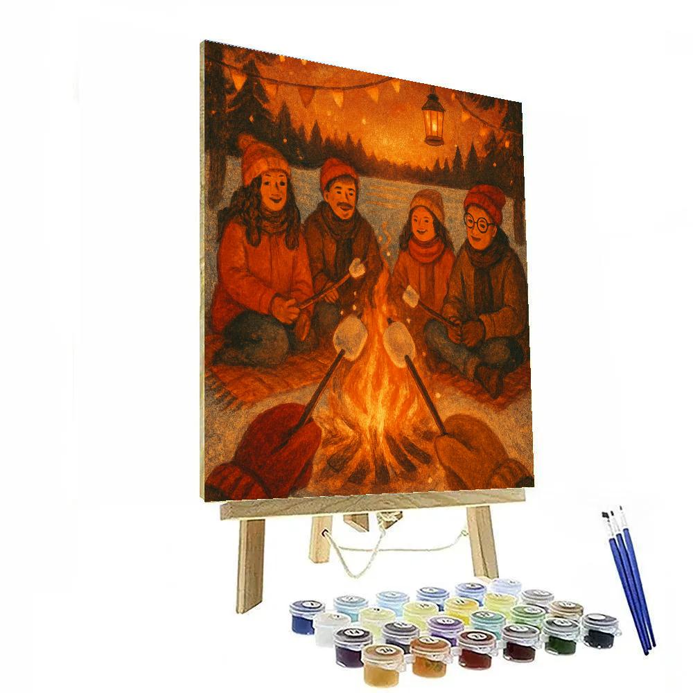 Marshmallow Bonfire Night Paint by numbers kits
