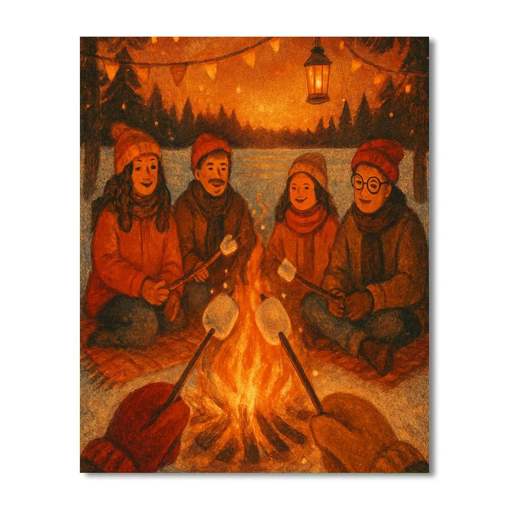 Marshmallow Bonfire Night Paint by numbers kits
