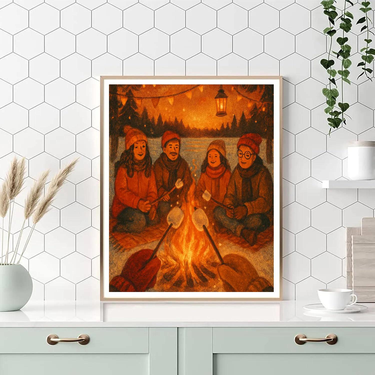 Marshmallow Bonfire Night Paint by numbers kits