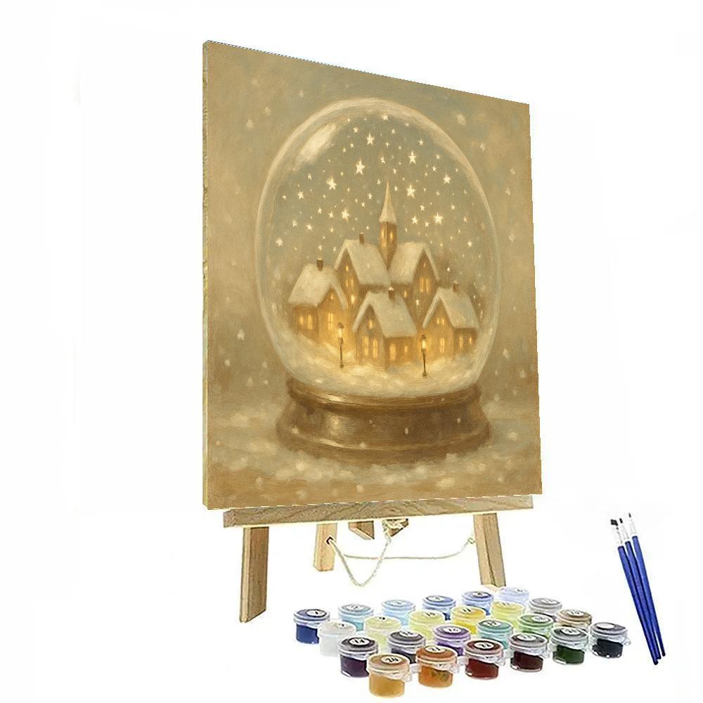 Falling Star Snowglobe Paint by numbers art