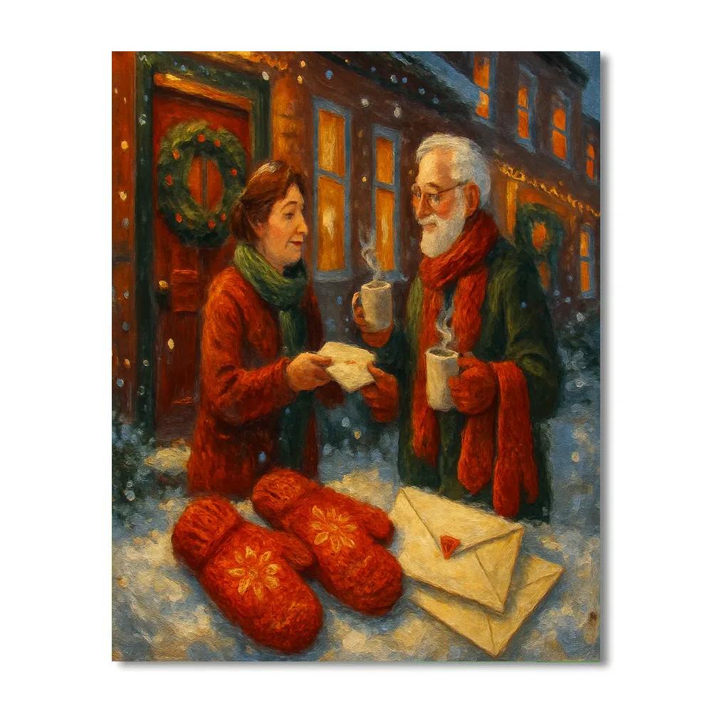 Warm Mittens Letter Exchange Paint by numbers kits