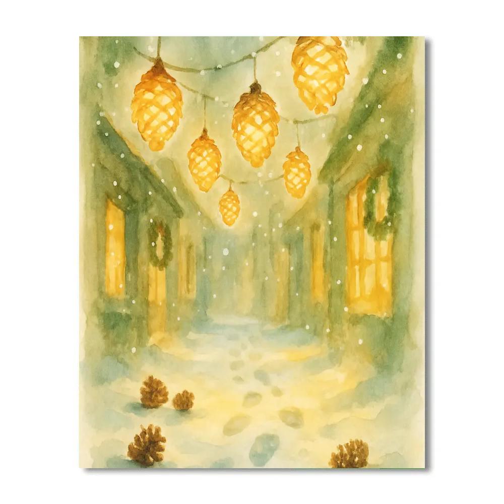 Pinecone Lantern Alley Paint by numbers kits