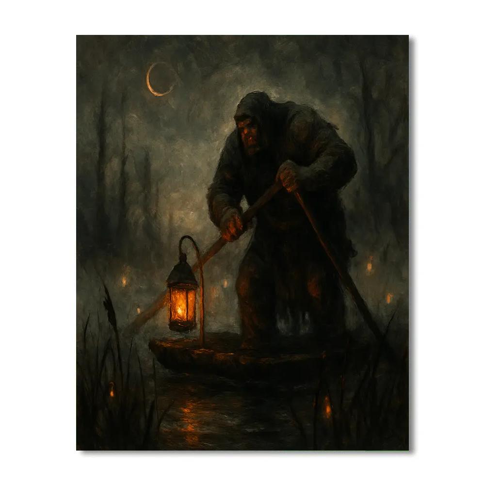 Fogbound Ferryman Of The Mire paint by number