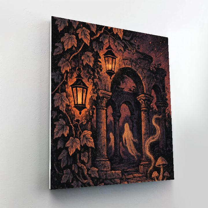 The Lanterned Ruins Of Hollow Grove paint by color