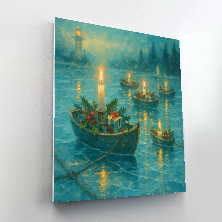 Holly Harbor Candleboats Number painting