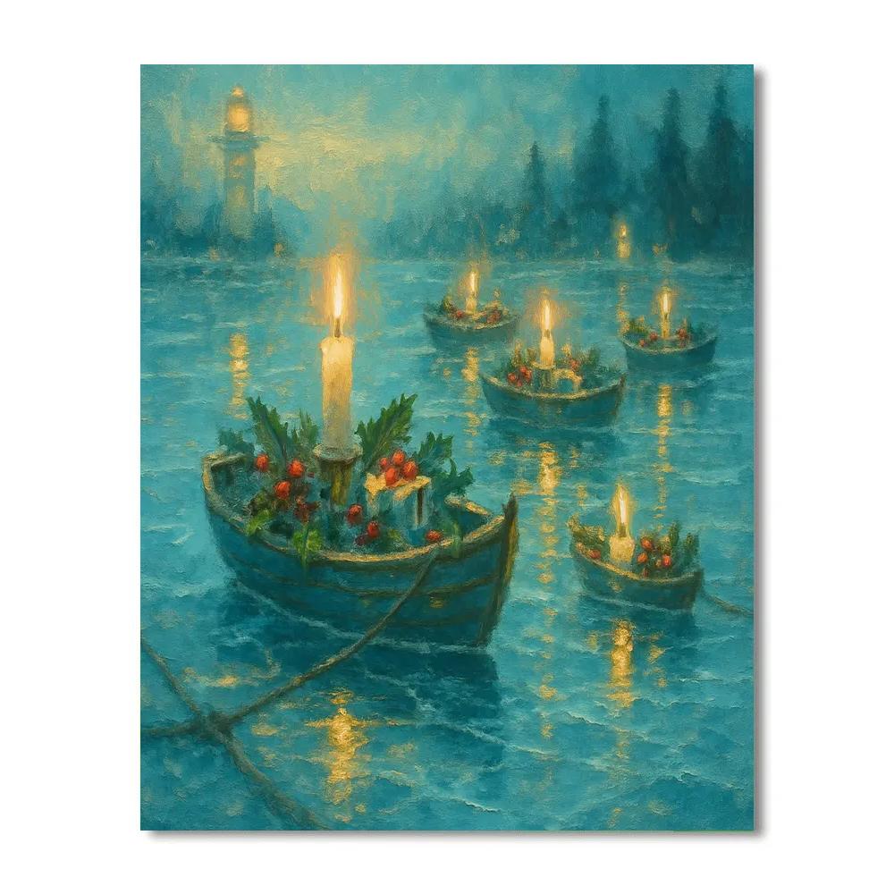 Holly Harbor Candleboats Number painting