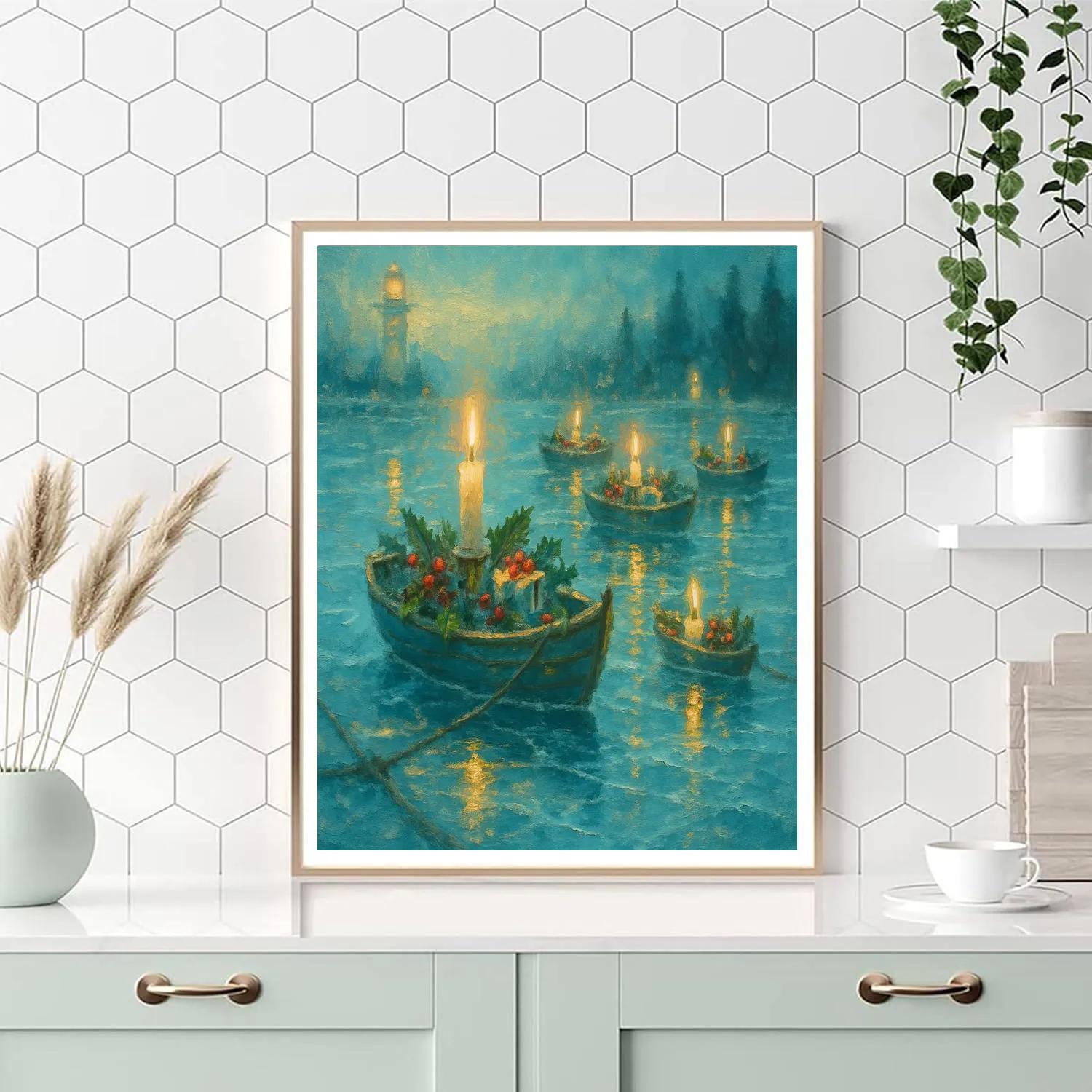 Holly Harbor Candleboats Number painting