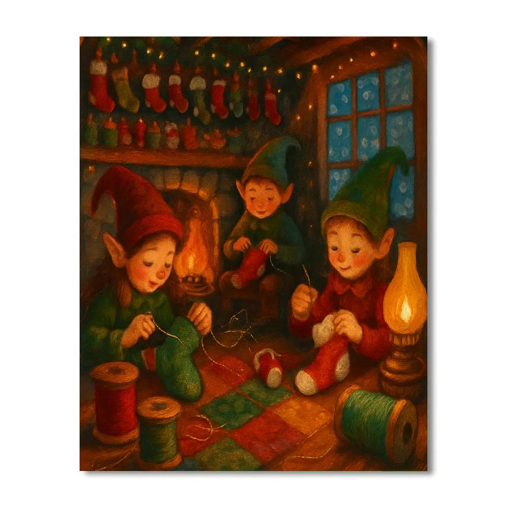 Elfin Sewing Circle DIY paint by numbers