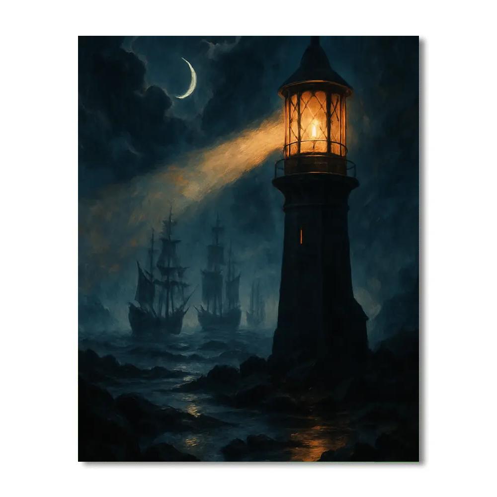 Silhouette Of The Hollow Lighthouse paint by color