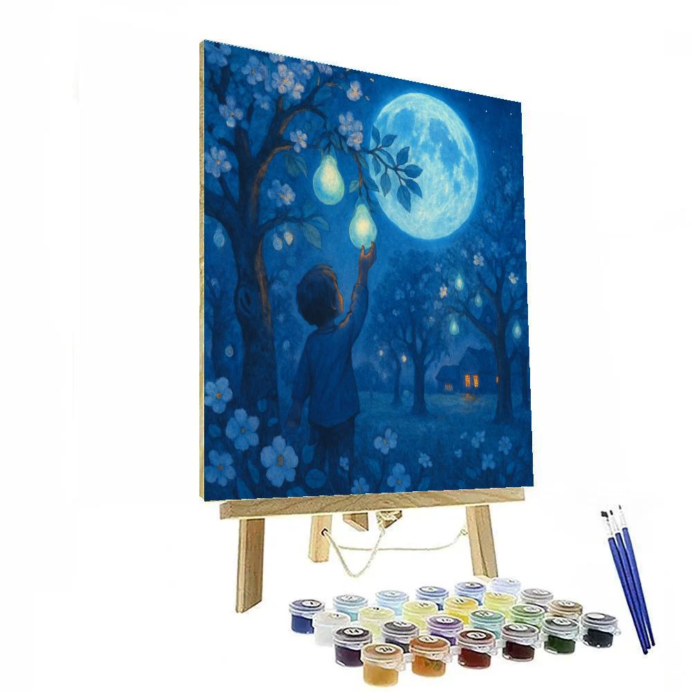 Spectral Orchard Of The Blue Moon Number painting
