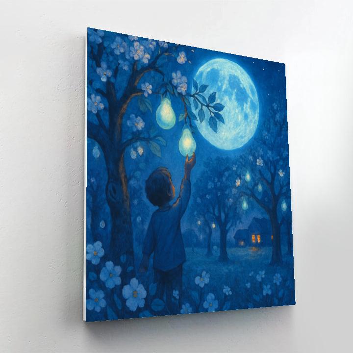 Spectral Orchard Of The Blue Moon Number painting