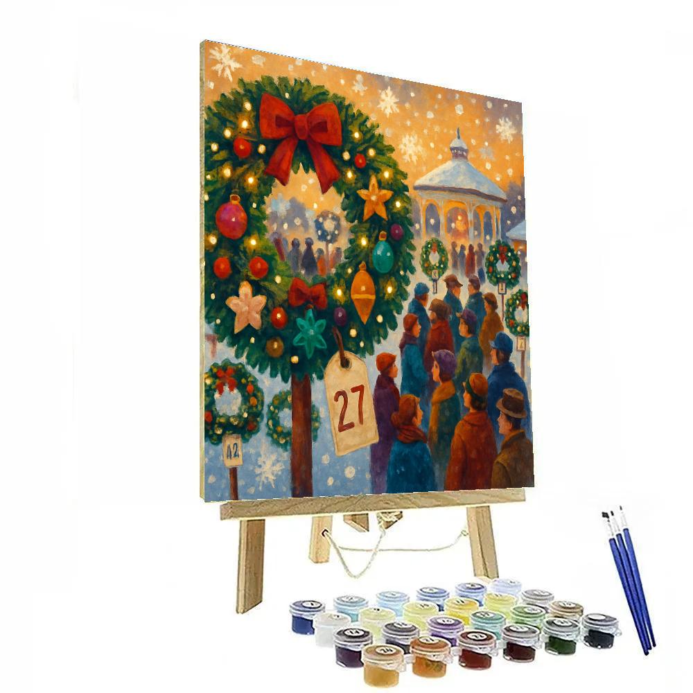 Frost Market Wreath Auction paint by numbers