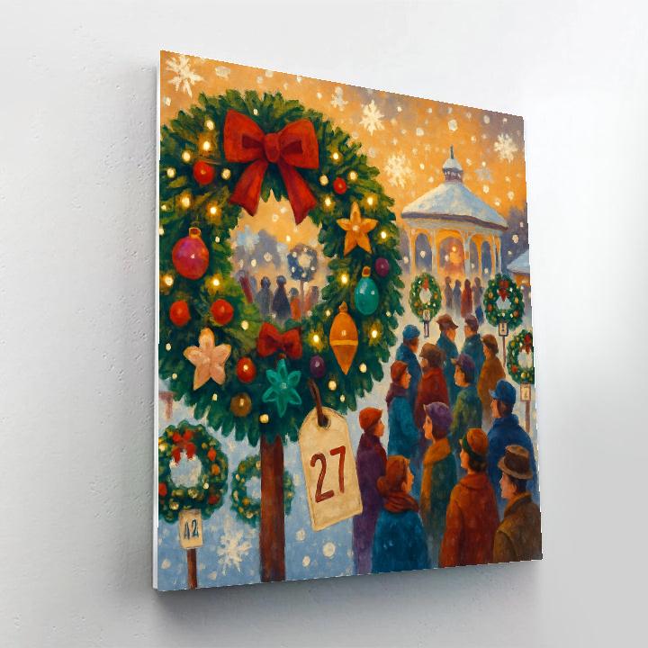 Frost Market Wreath Auction paint by numbers