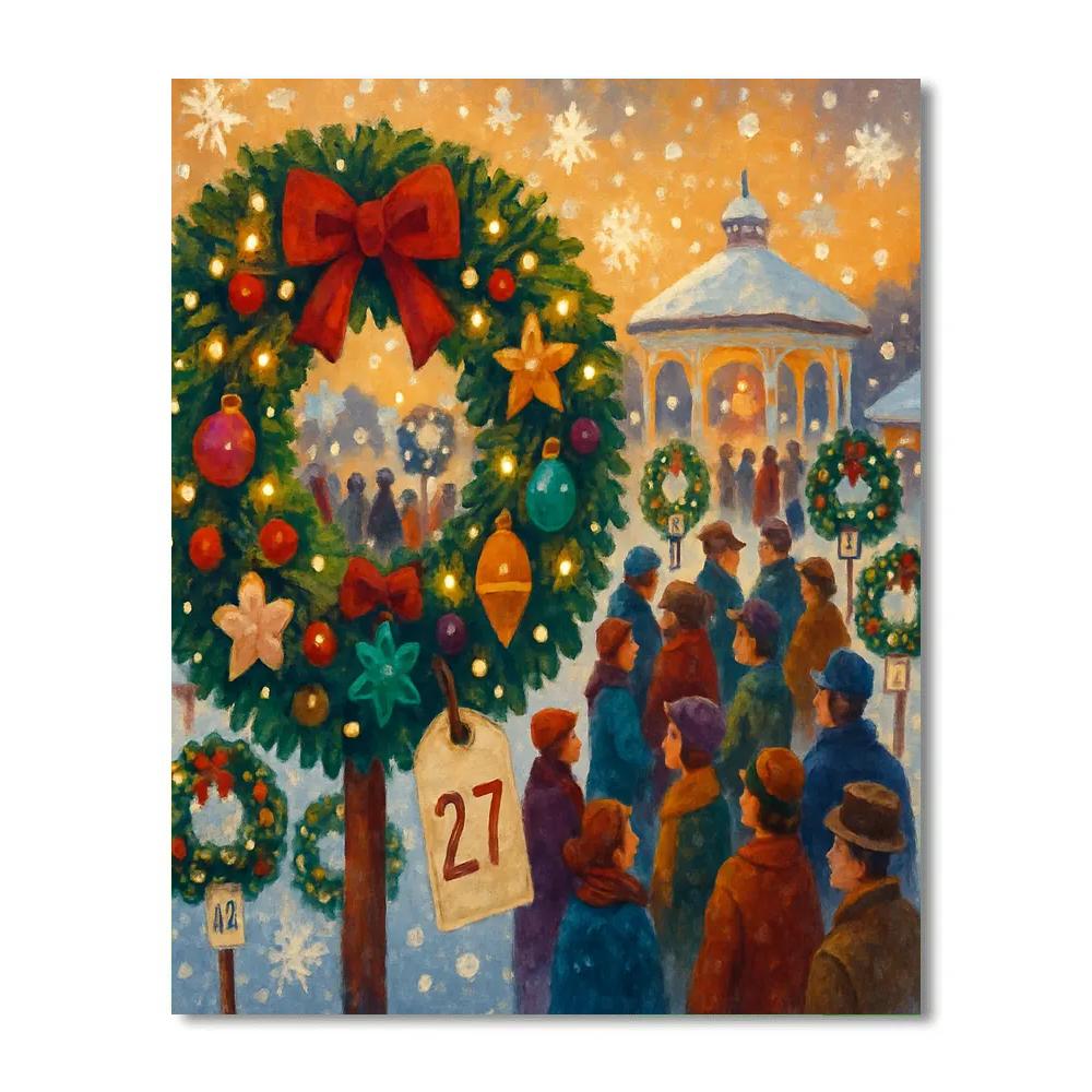 Frost Market Wreath Auction paint by numbers
